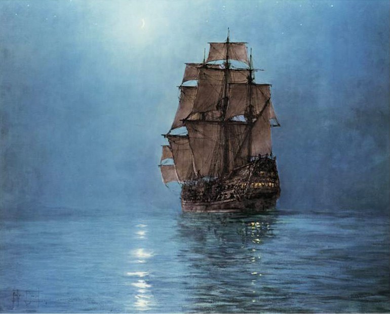 Montague Dawson Crescent Moon